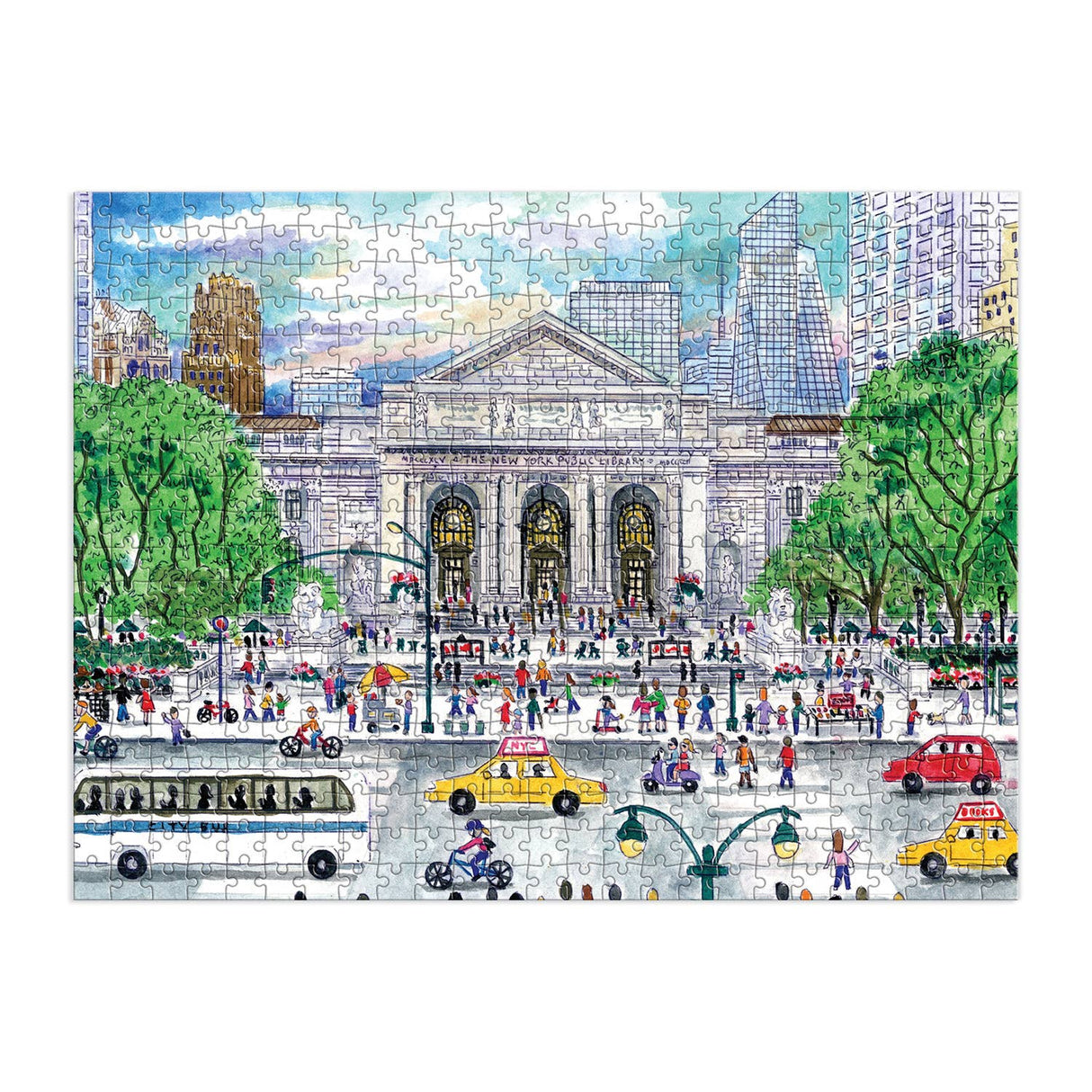 Springtime At the Library 500 Piece Double-Sided Puzzle