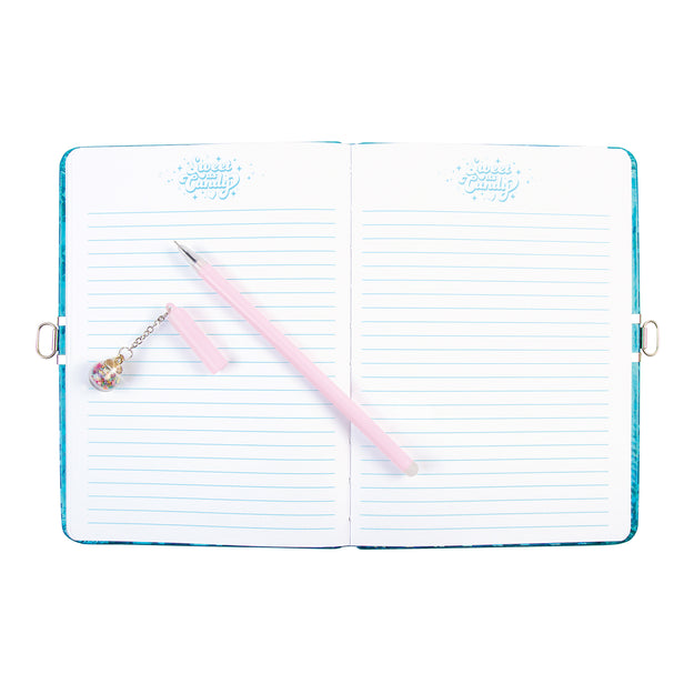 Bubble Gum Glitter Locking Journal