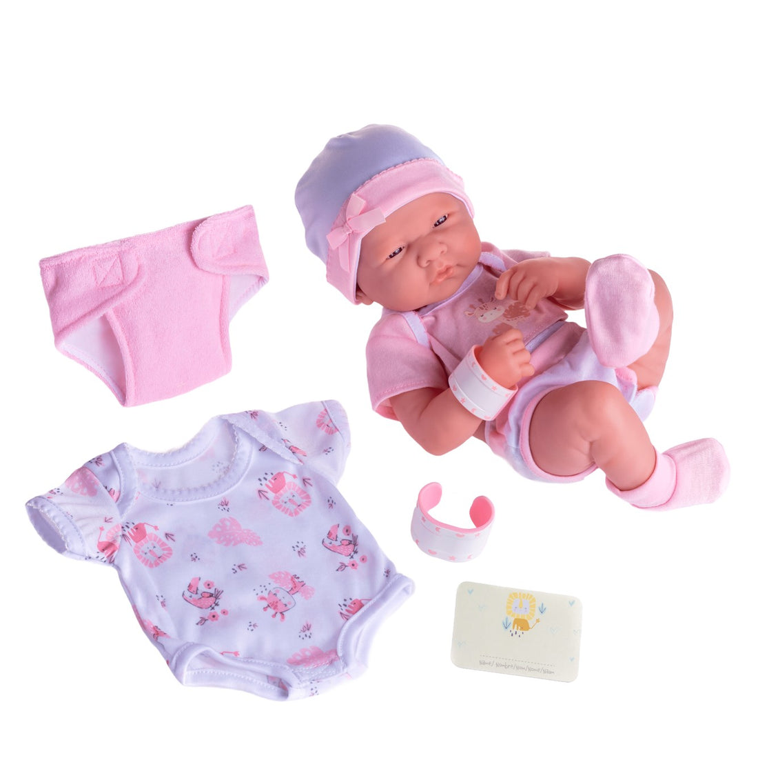 La Newborn Nursery 8 piece Layette Pink Baby Doll Gift Set 14 inch Lifelike Newborn Doll