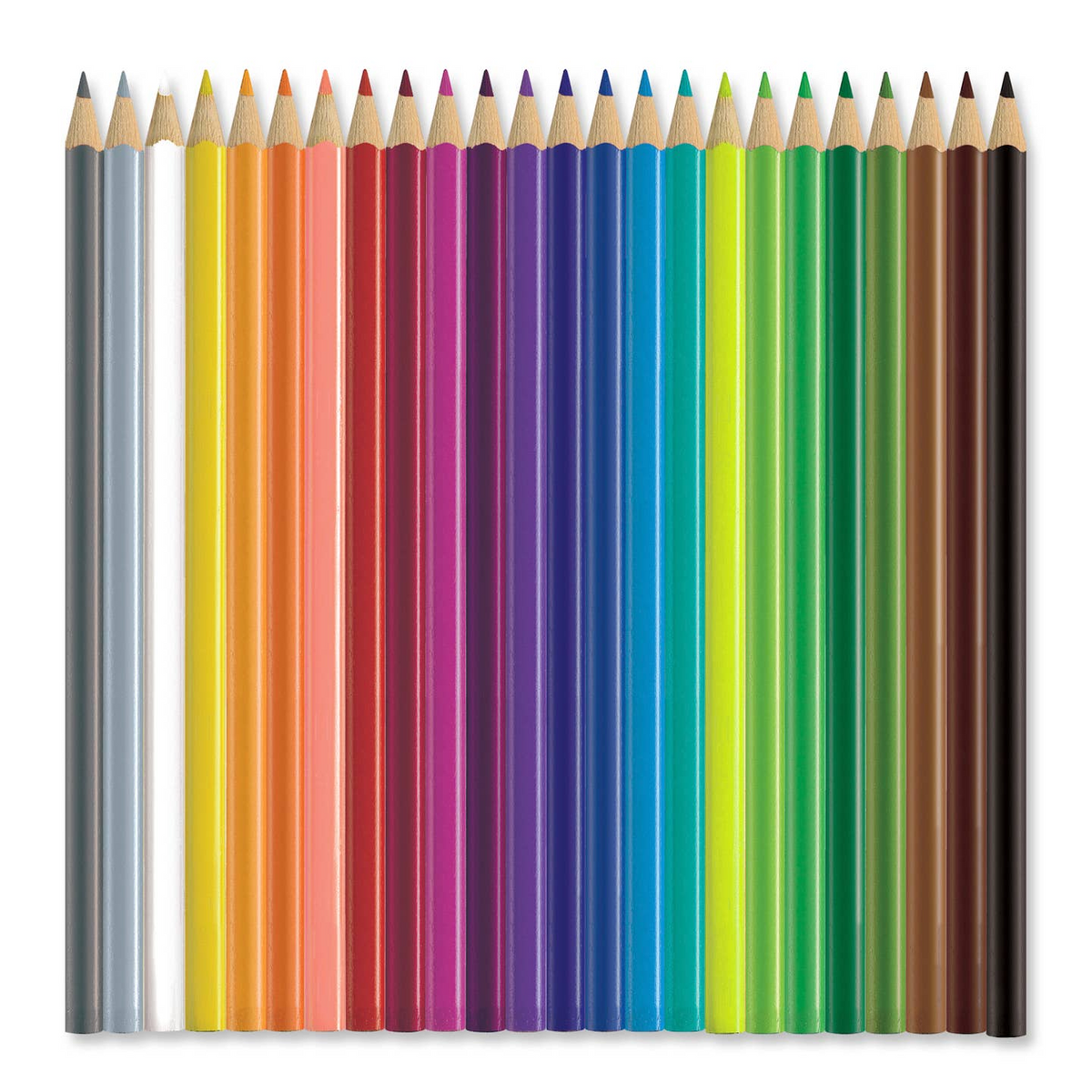 24 Triangular Colored Pencils Ecopencils