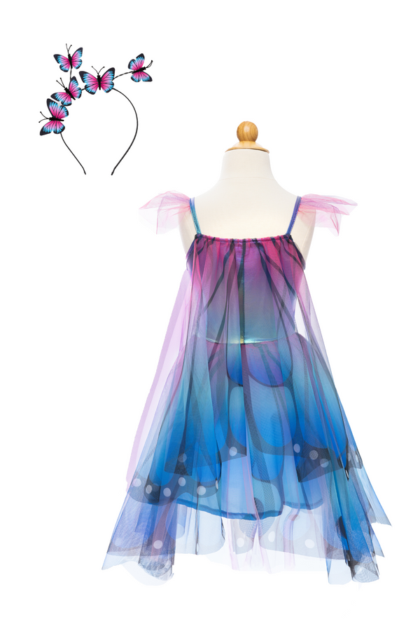 Blue/Purple Butterfly Twirl Dress with Wings Size 5-6
