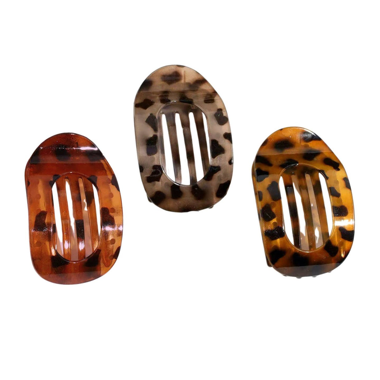 Tortoise Round Flat Hair Claw