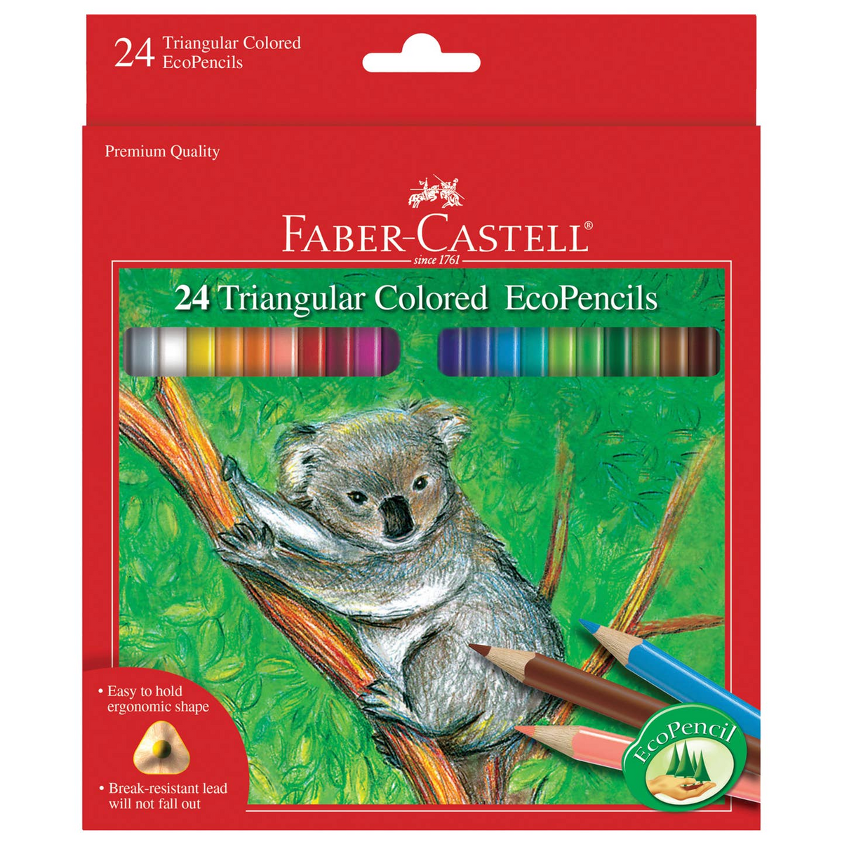 24 Triangular Colored Pencils Ecopencils