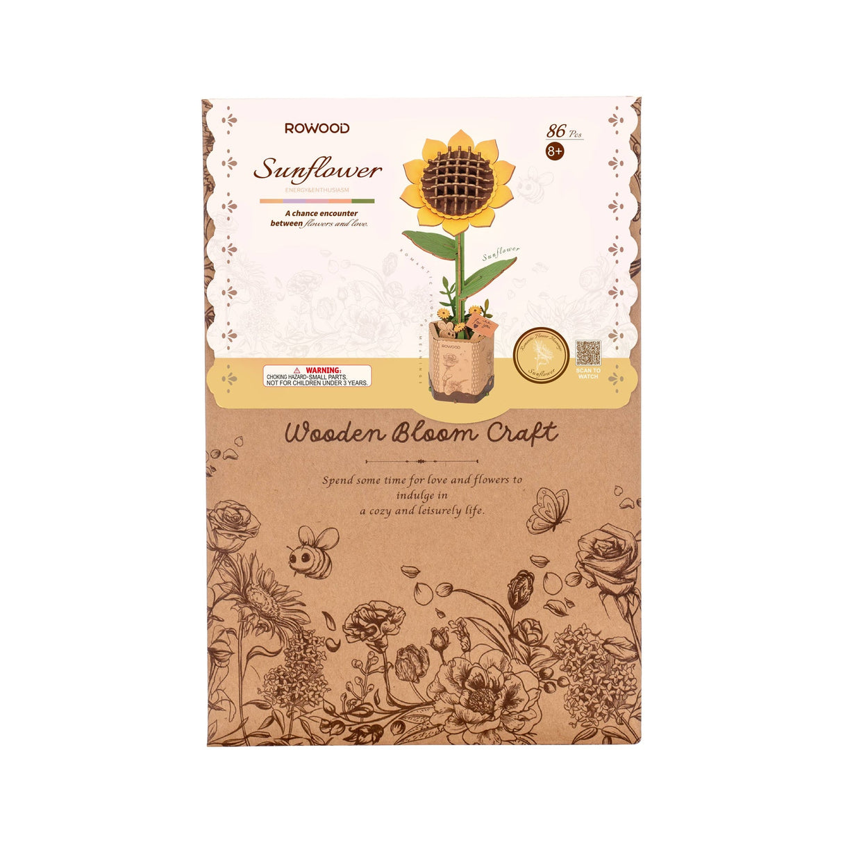 Modern Wooden Puzzle: Sunflower