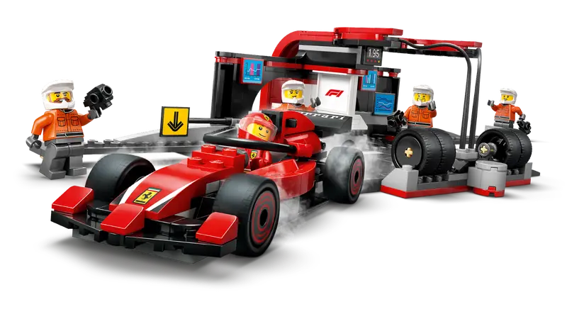 LEGO City 60443 F1 Pit Stop & Pit Crew with Ferrari Car