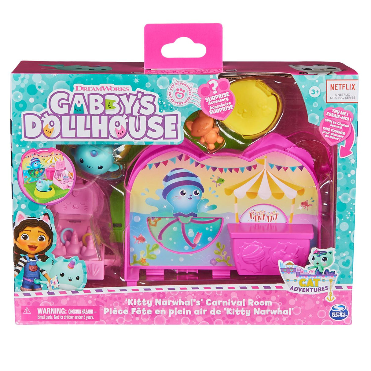 Gabby's Dollhouse Kitty Narwhal Carnival Room