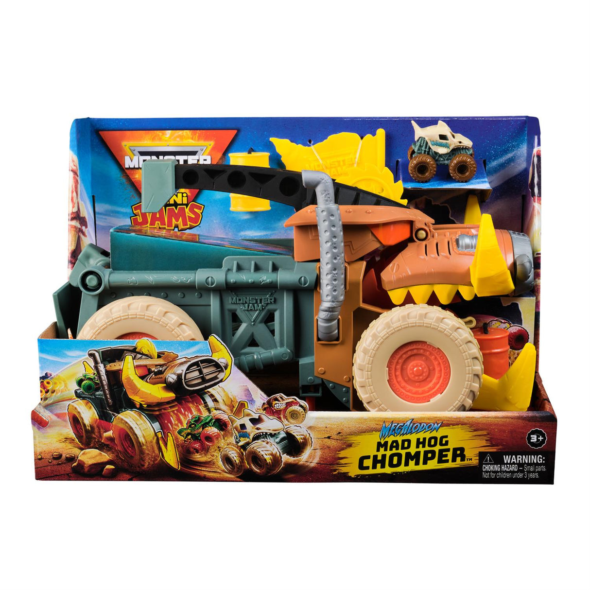 Monster Jam Megalodon Mad Hog Chomper and Monster Truck