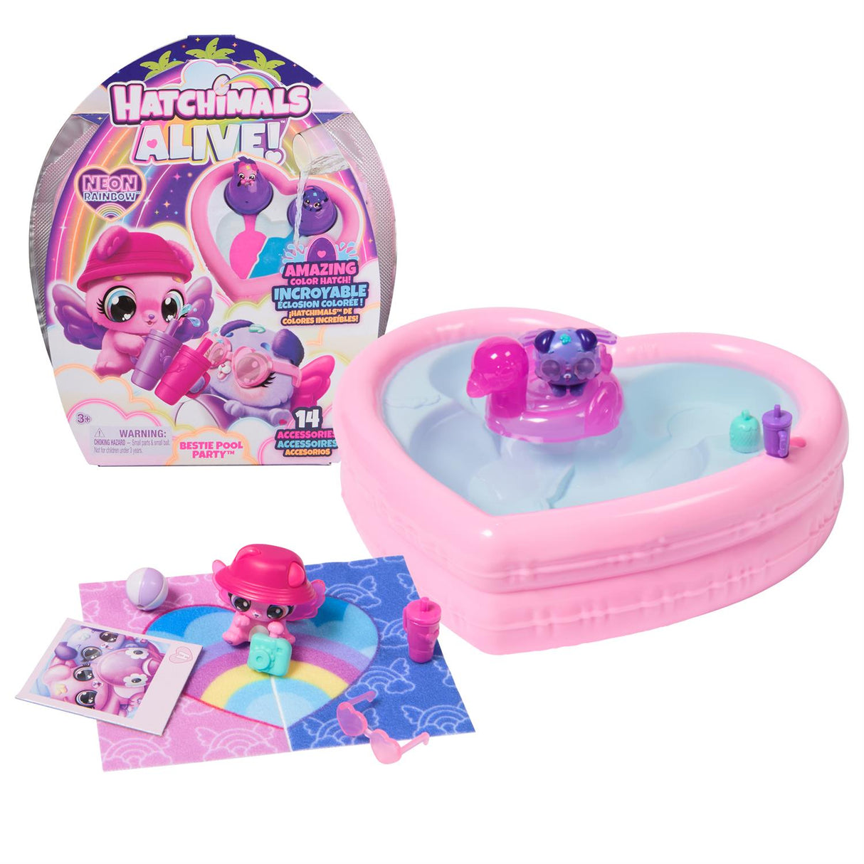 Hatchimals Alive Neon Rainbow Bestie Pool Party