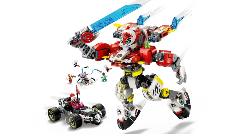 LEGO Dreamzzz 71497 Coopers Tiger Mech & Zeros Hot Rod Car