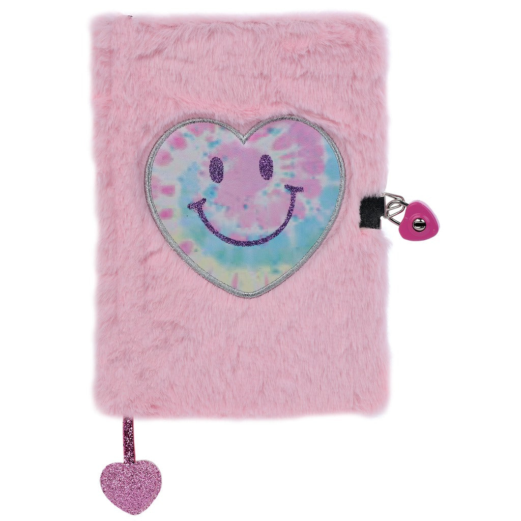 Heart Tie Dye Lock and Key Furry Journal