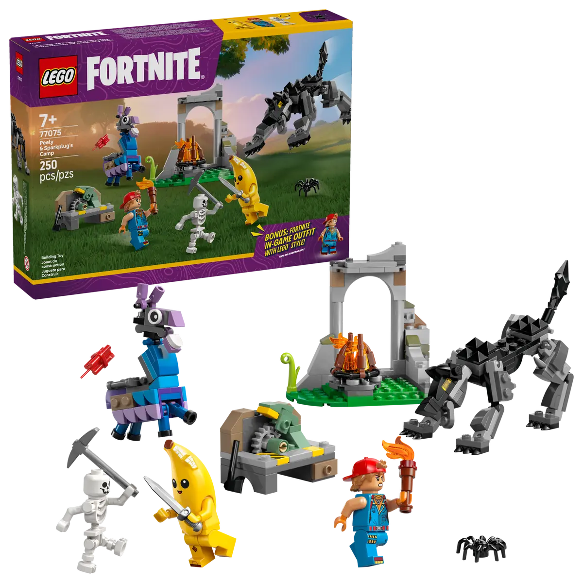 LEGO Fortnite 77075 Peely & Sparkplugs Camp