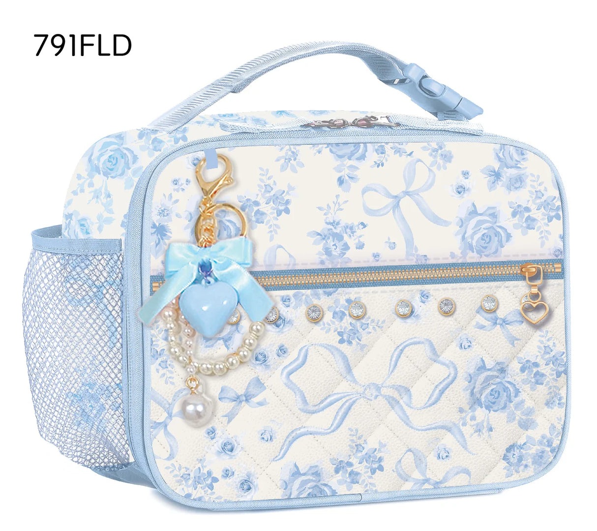 Insulated Lunch Bag, Floral Blue