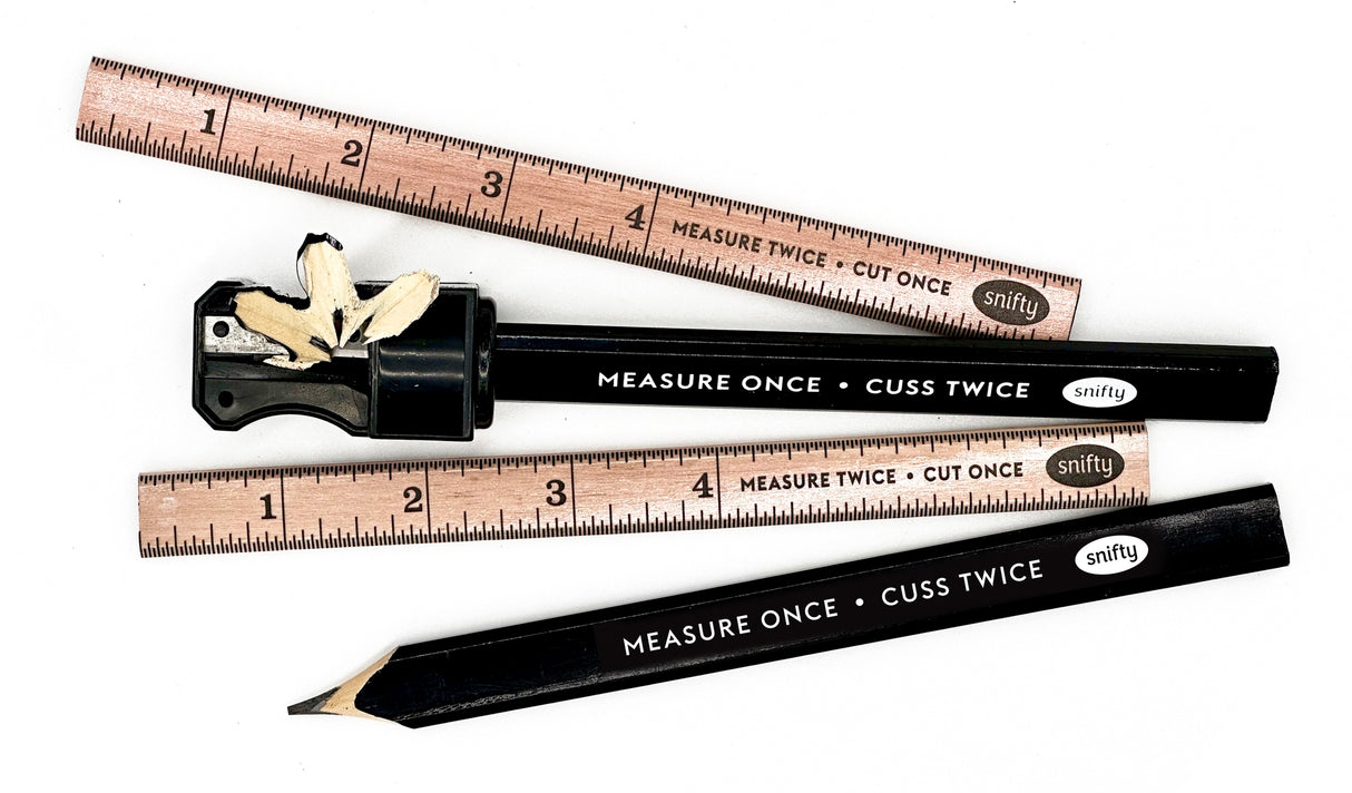 Wood & Work Carpenter Pencils & Sharpener