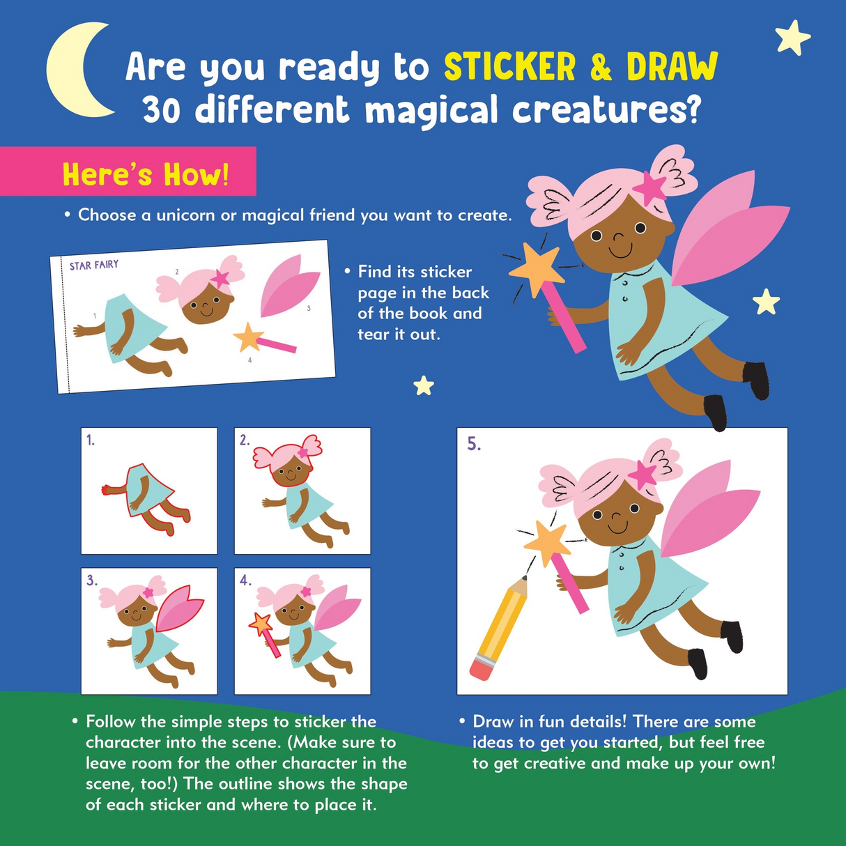 Sticker & Draw Unicorns & Friends (Create 30 Images)