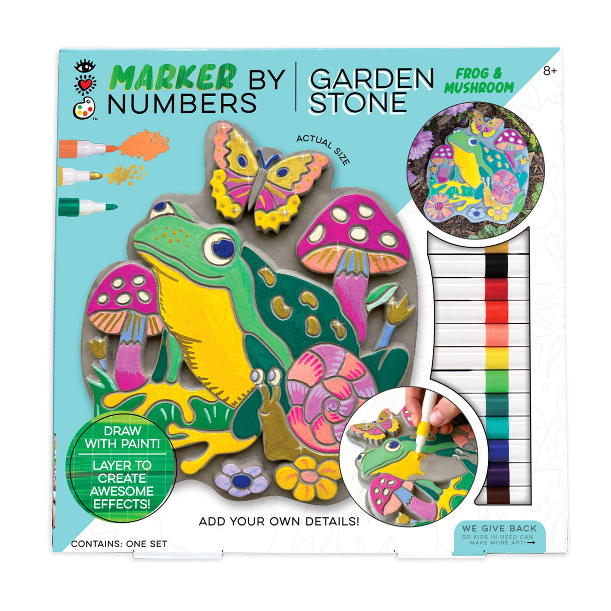 iHeartArt Marker By Numbers Garden Stone Frog & Mushroom