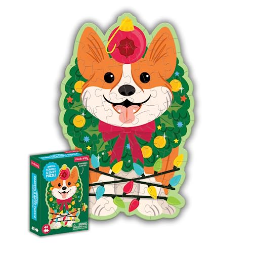 Scratch and Sniff Christmas Corgi 48-Piece Mini Puzzle