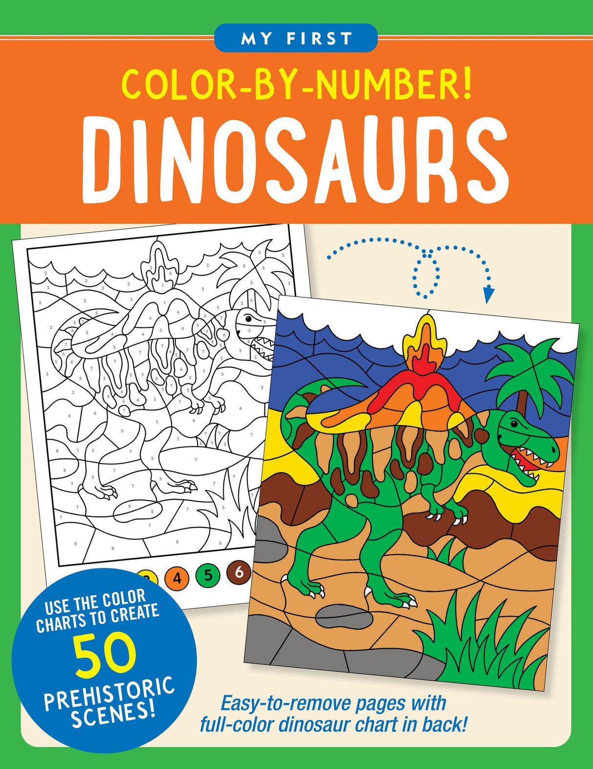 Color by Number Dinosaurs