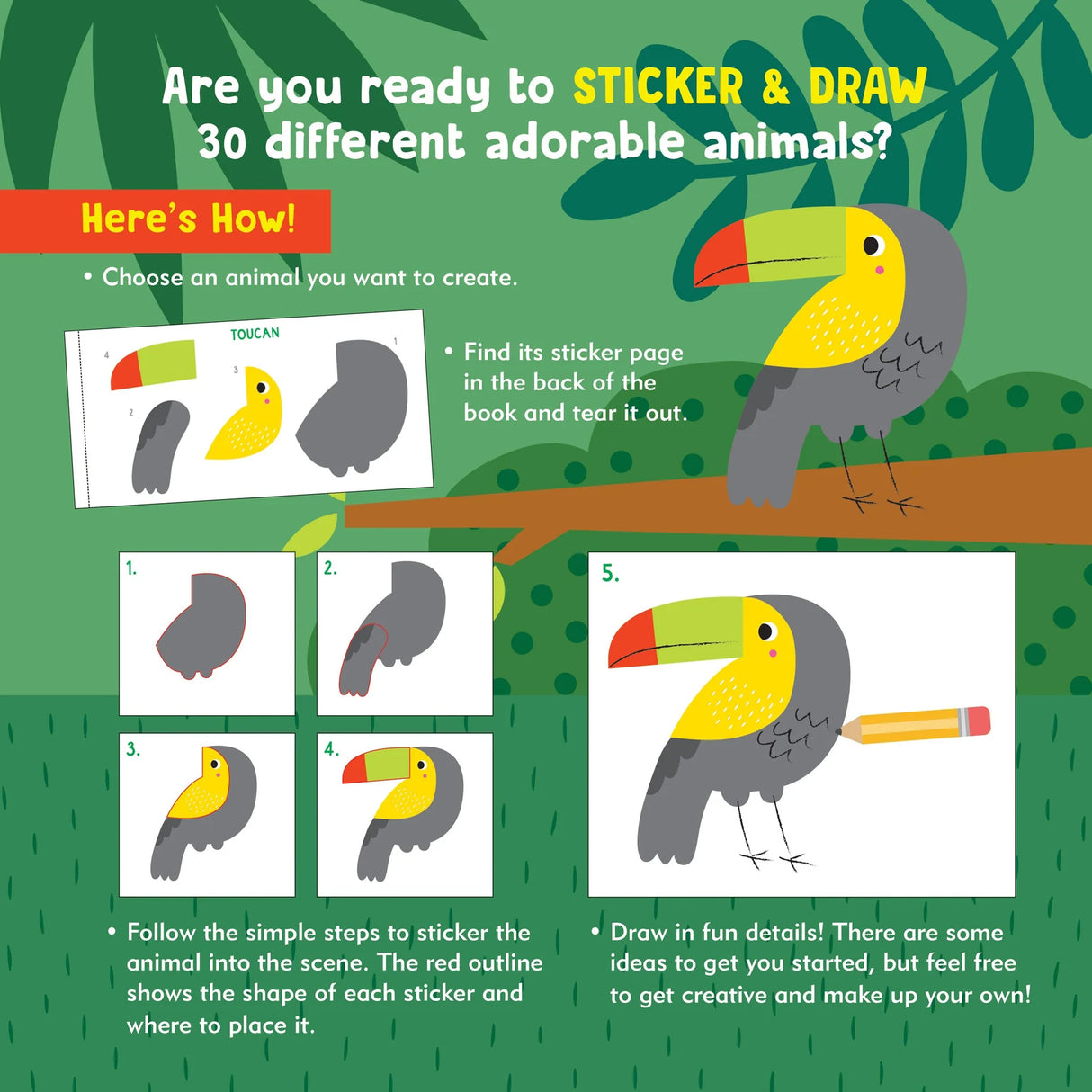 Draw-by-Sticker Book - Animals