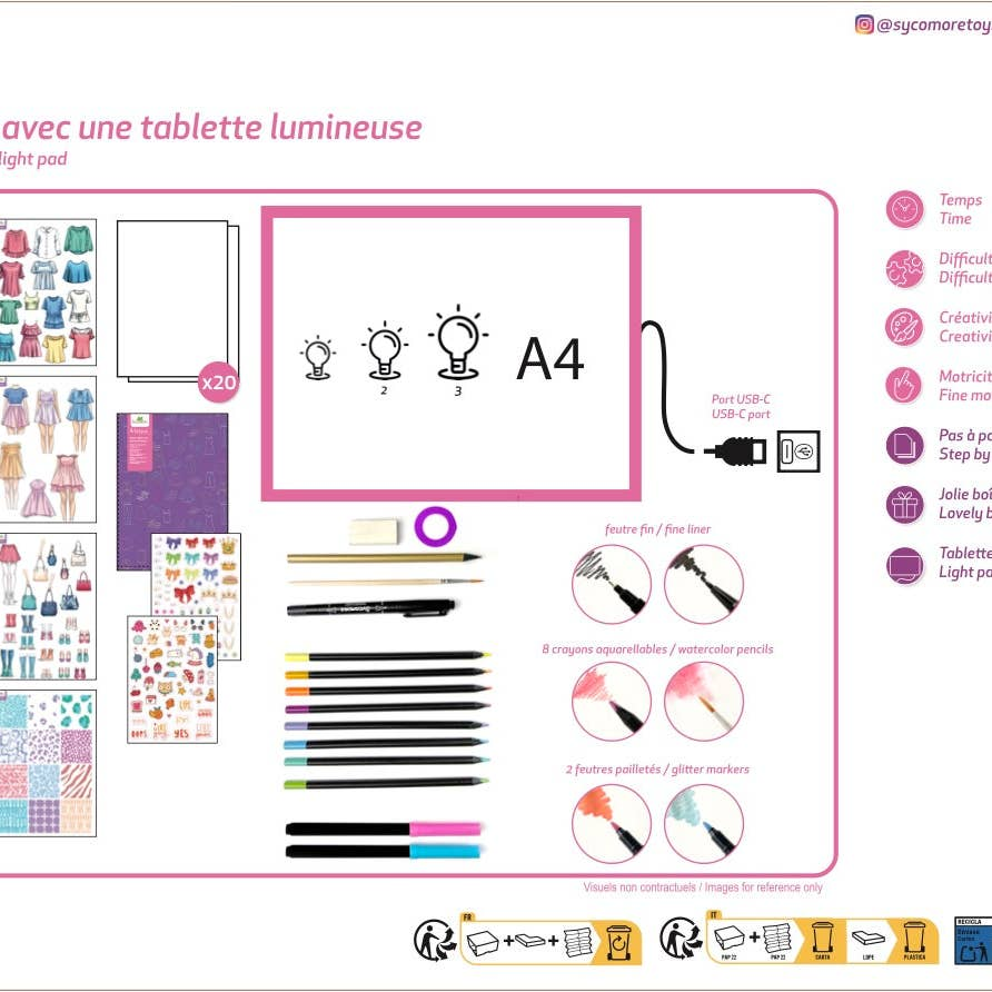Sycomore Stylist's Workshop with LED Light Pad