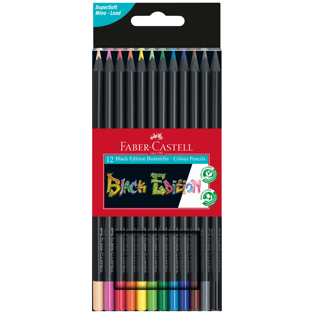 Super Soft Black Edition Colored Pencils, Box of 12