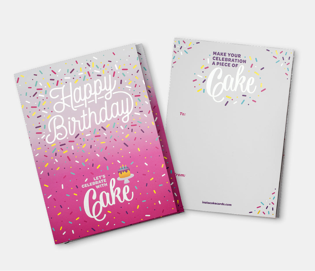 Happy B-Day Pink Cake Card - Chocolate