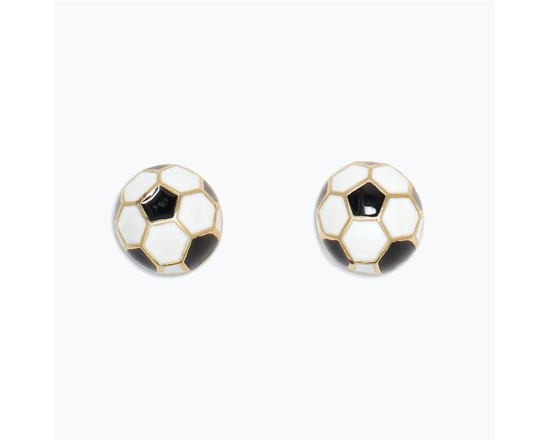 Black and White Soccer Balls Earrings