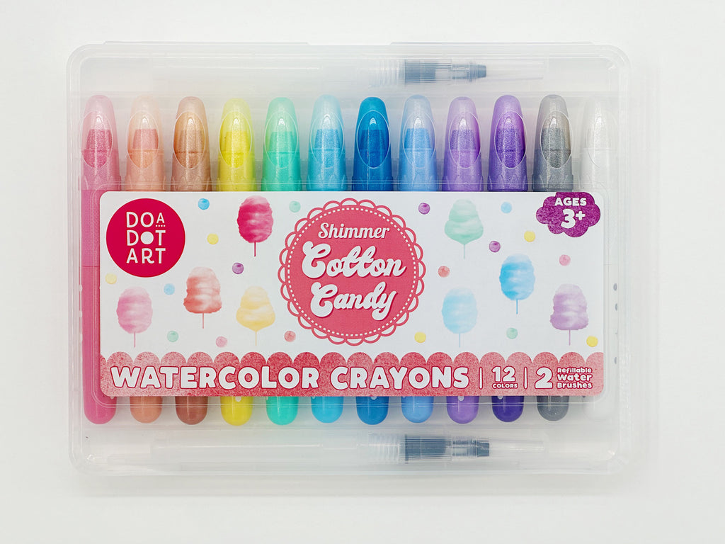 Shimmer Cotton Candy Watercolor Crayons - 12 colors