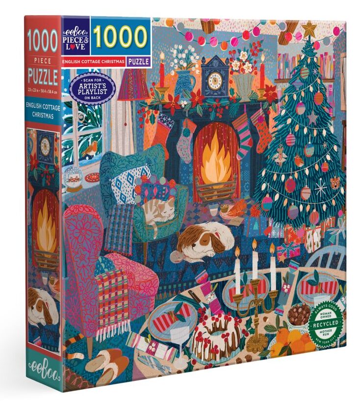 English Cottage Christmas 1000 Square Puzzle