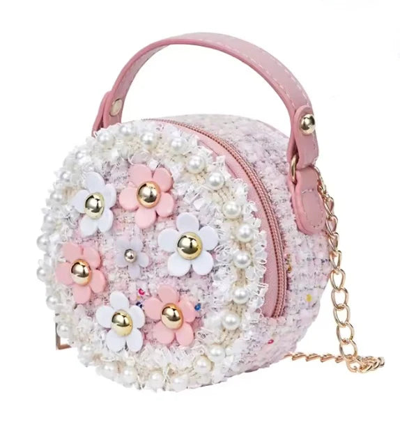 Flower Tweed Mini Purse