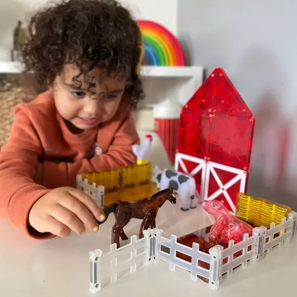 MagnaTiles Farm Animals Building Set
