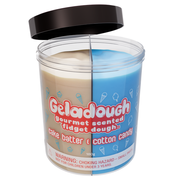 Geladough Gourmet Scented Fidget Dough - Cake Batter & Cotton Candy