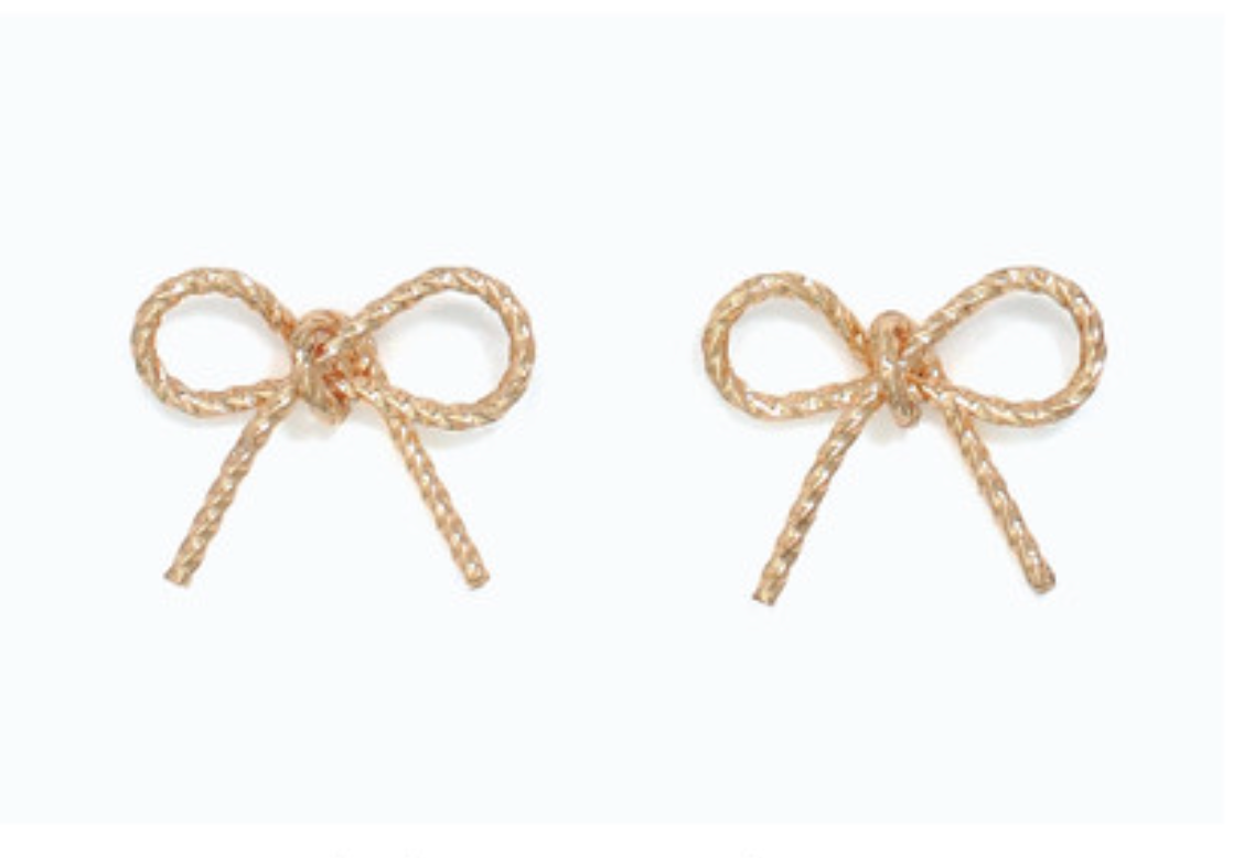 Gold Rope Bow Earrings