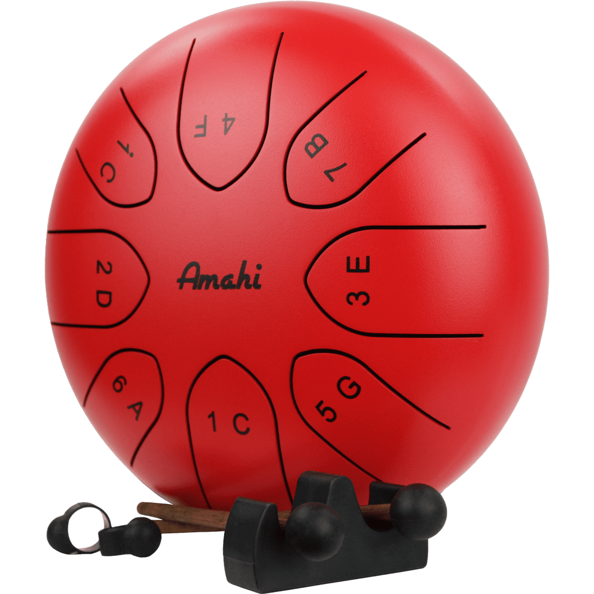 8" Steel Tongue Drum Red