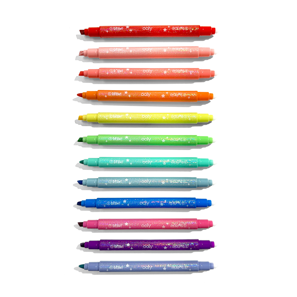 Switch-Eroo Sparkle Glittery Color Changing Markers