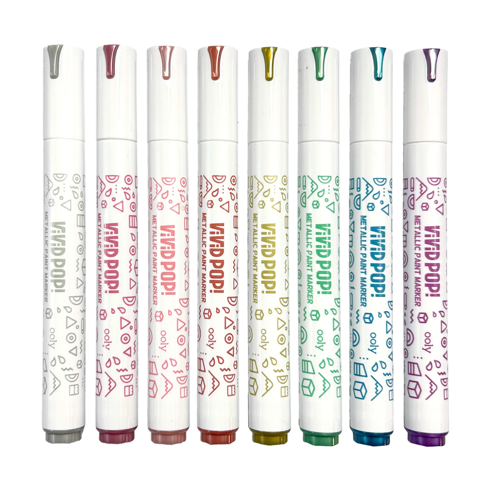 Vivid Pop! 8 Water Based Paint Markers - Metallic