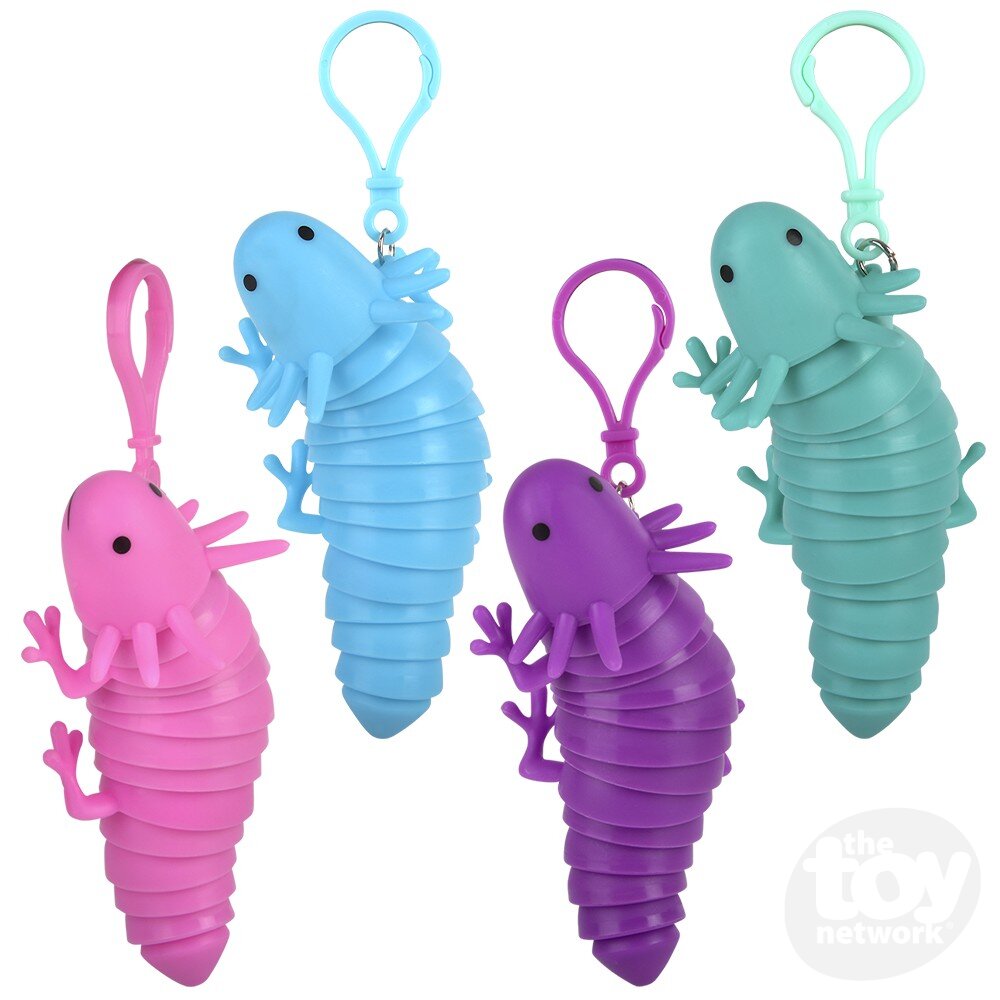 Sensory Axolotl Backpack Clip 4"