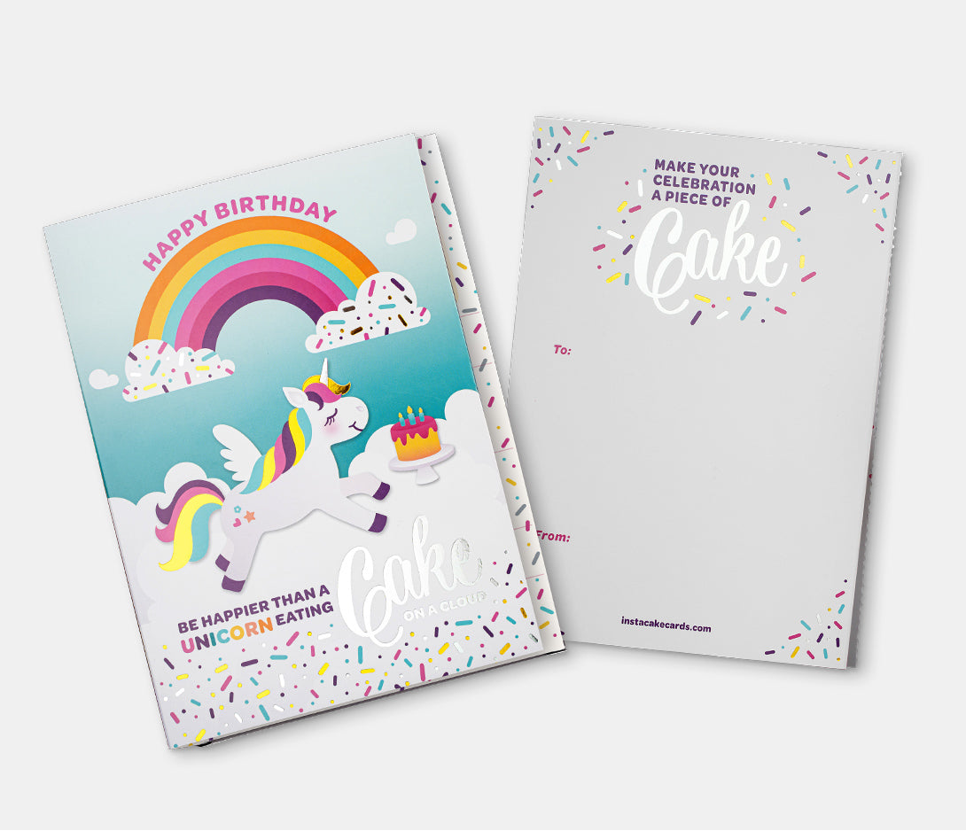 Unicorn Birthday Cake Card - Vanilla