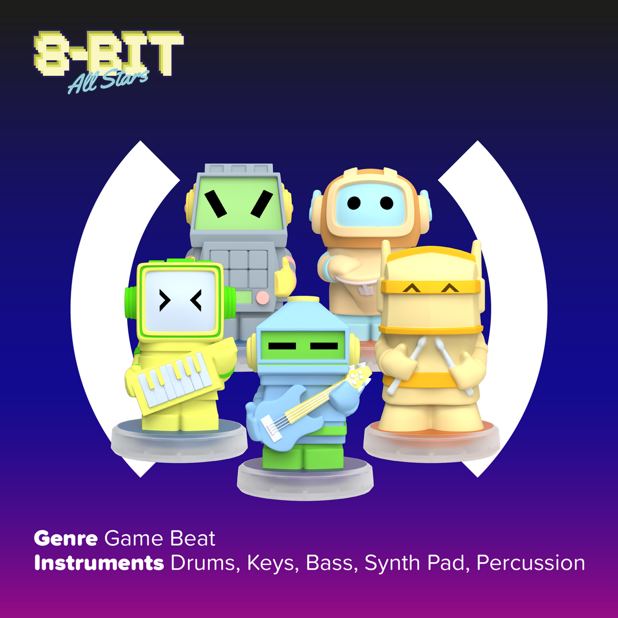 8 Bit Allstars: 5 Figurines Game Music Band