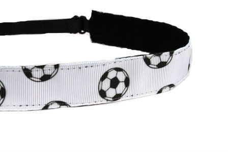 White Soccer Balls Headband