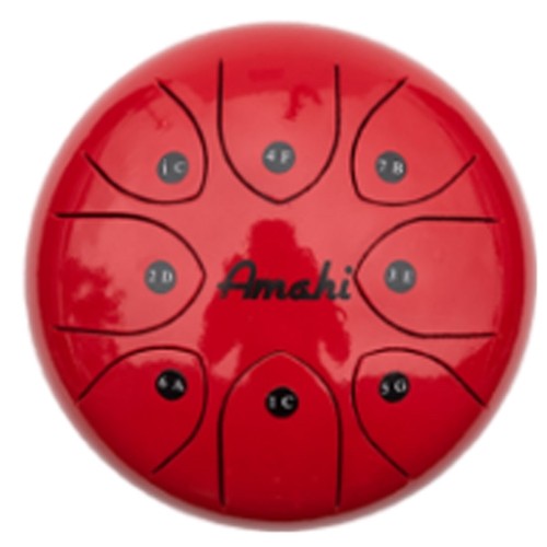 6" Steel Tongue Drum Red