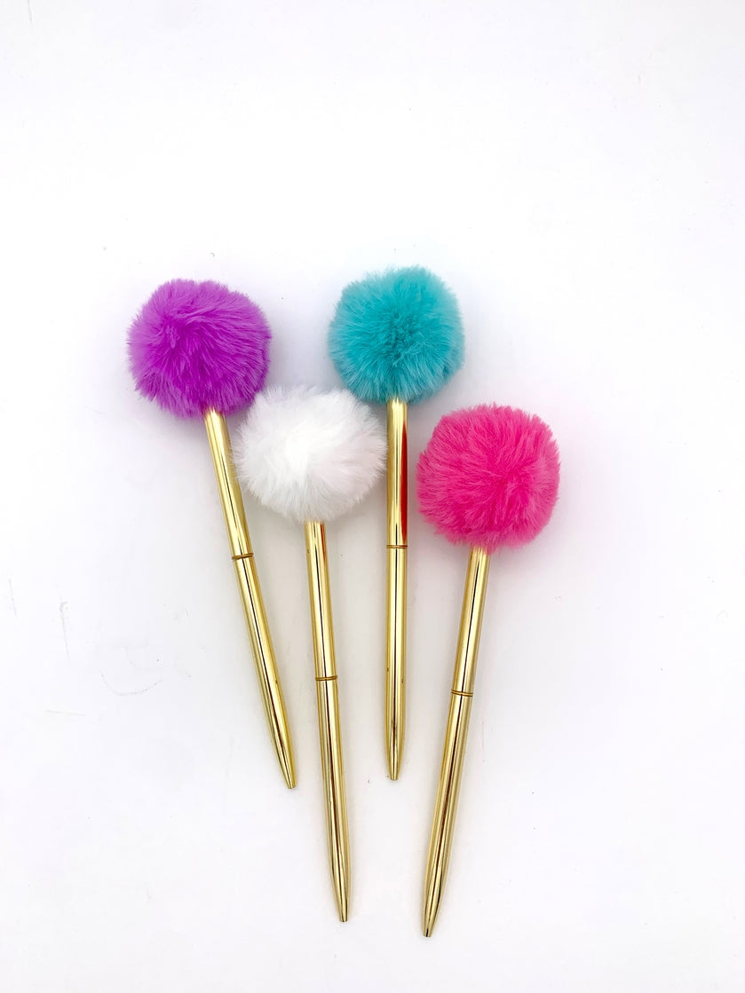 Plushest Pom Pom Pen White
