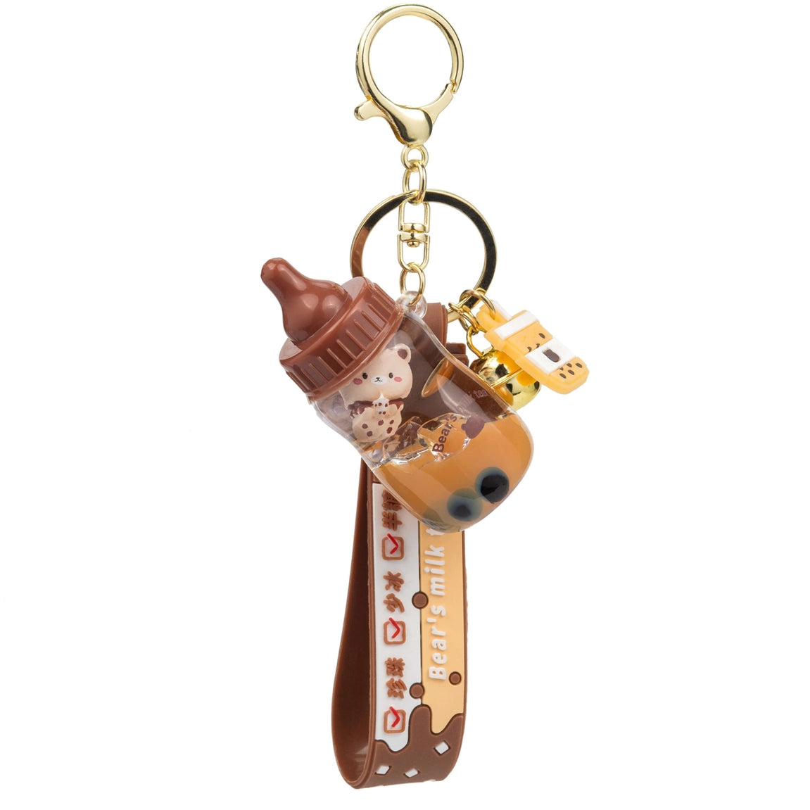 Bears Milk Tea Liquid Effect Sensory Keychain