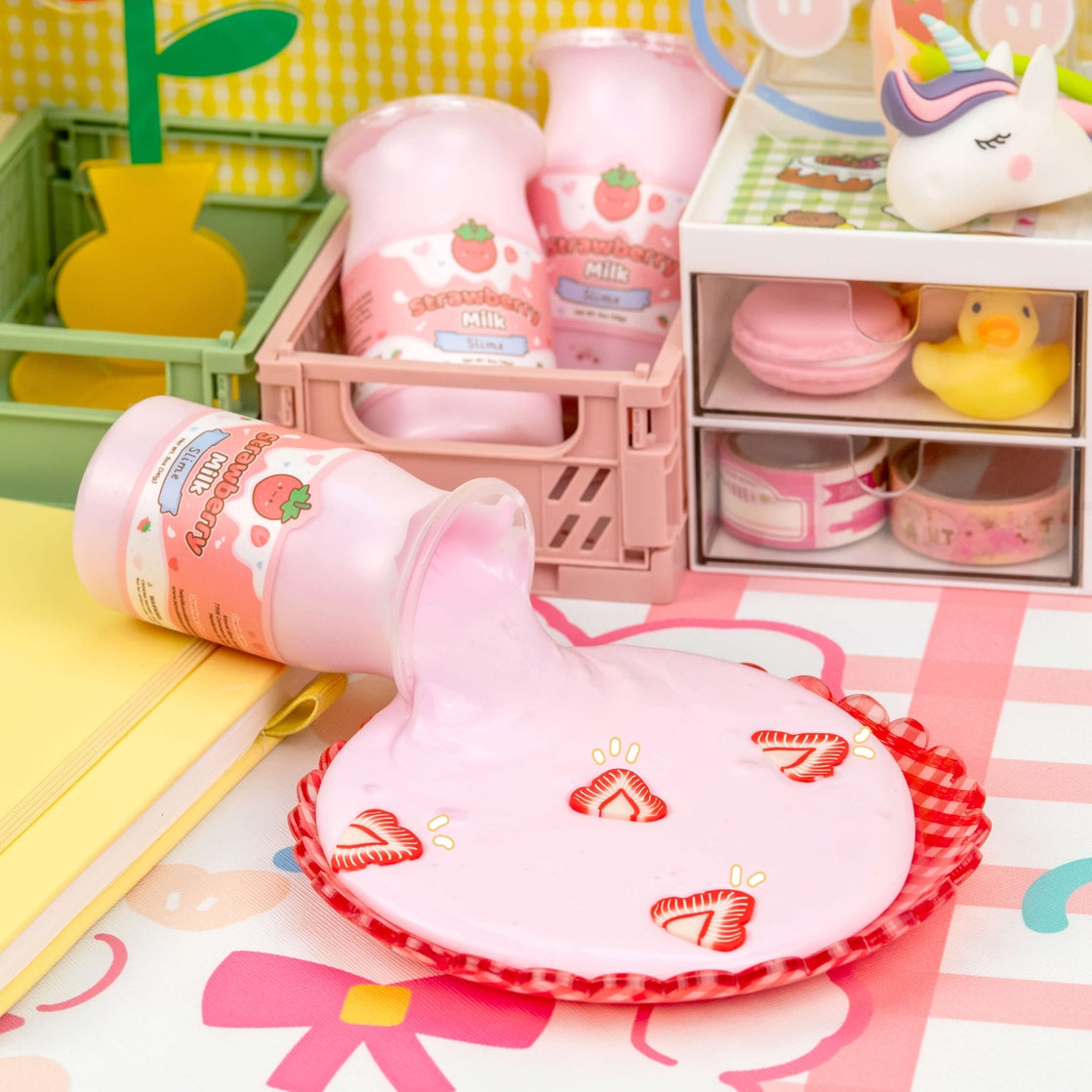 Strawberry Milk Glossy Kawaii Slime