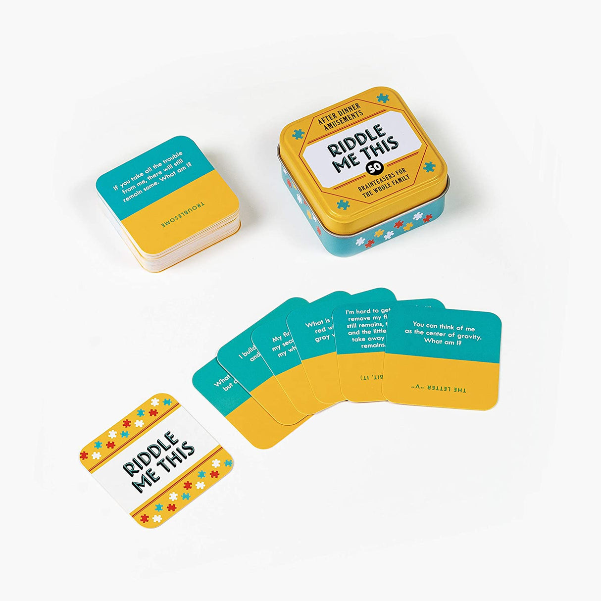 After Dinner Amusements: Riddle Me This: 50 Brainteasers for the Whole Family (Dinner Party Gifts, Games for Adults, Games for Dinner Parties)