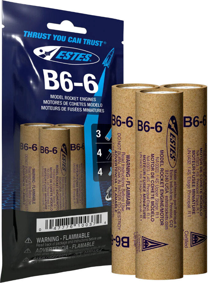 B6-6 Model Rocket Engines (3pk)