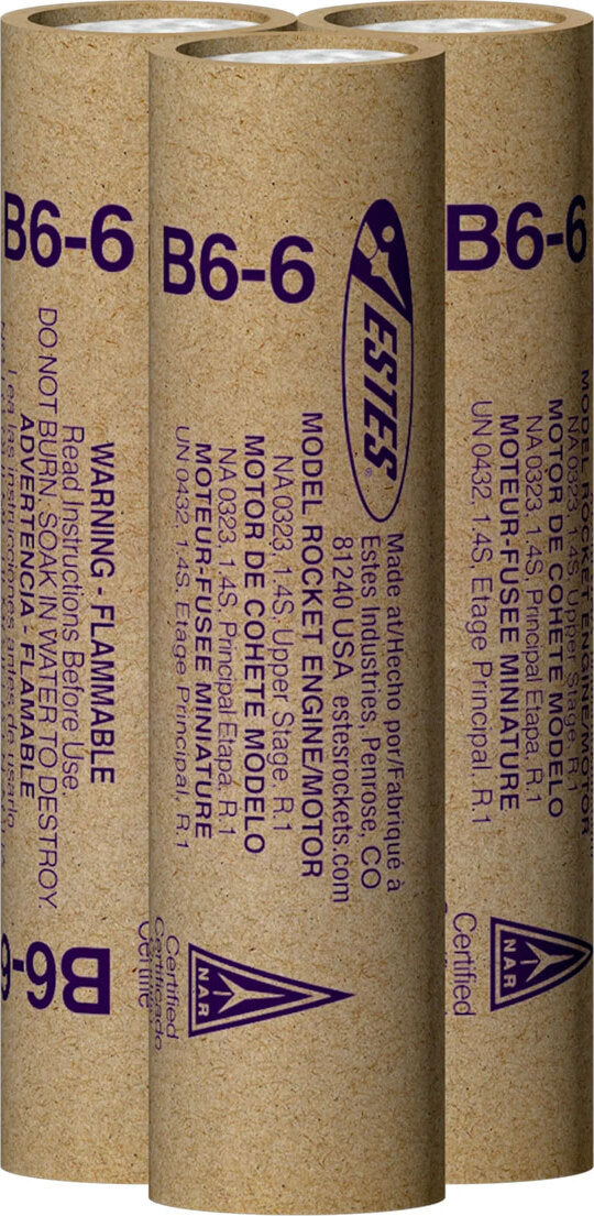 B6-6 Model Rocket Engines (3pk)