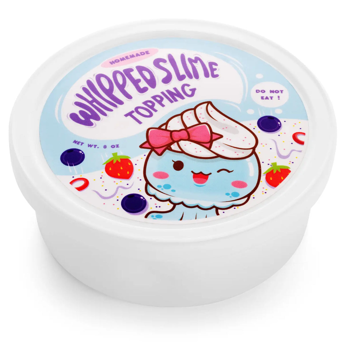 Kawaii whipped slime topping in container