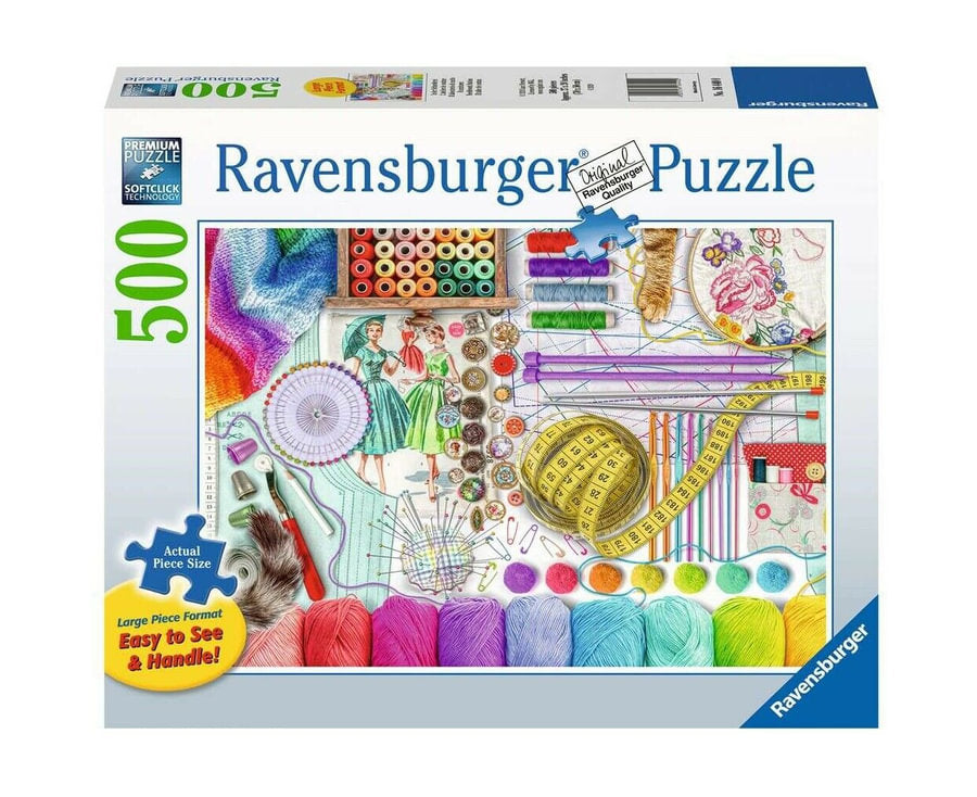 Needlework Station 500 Piece Large Format Jigsaw Puzzle