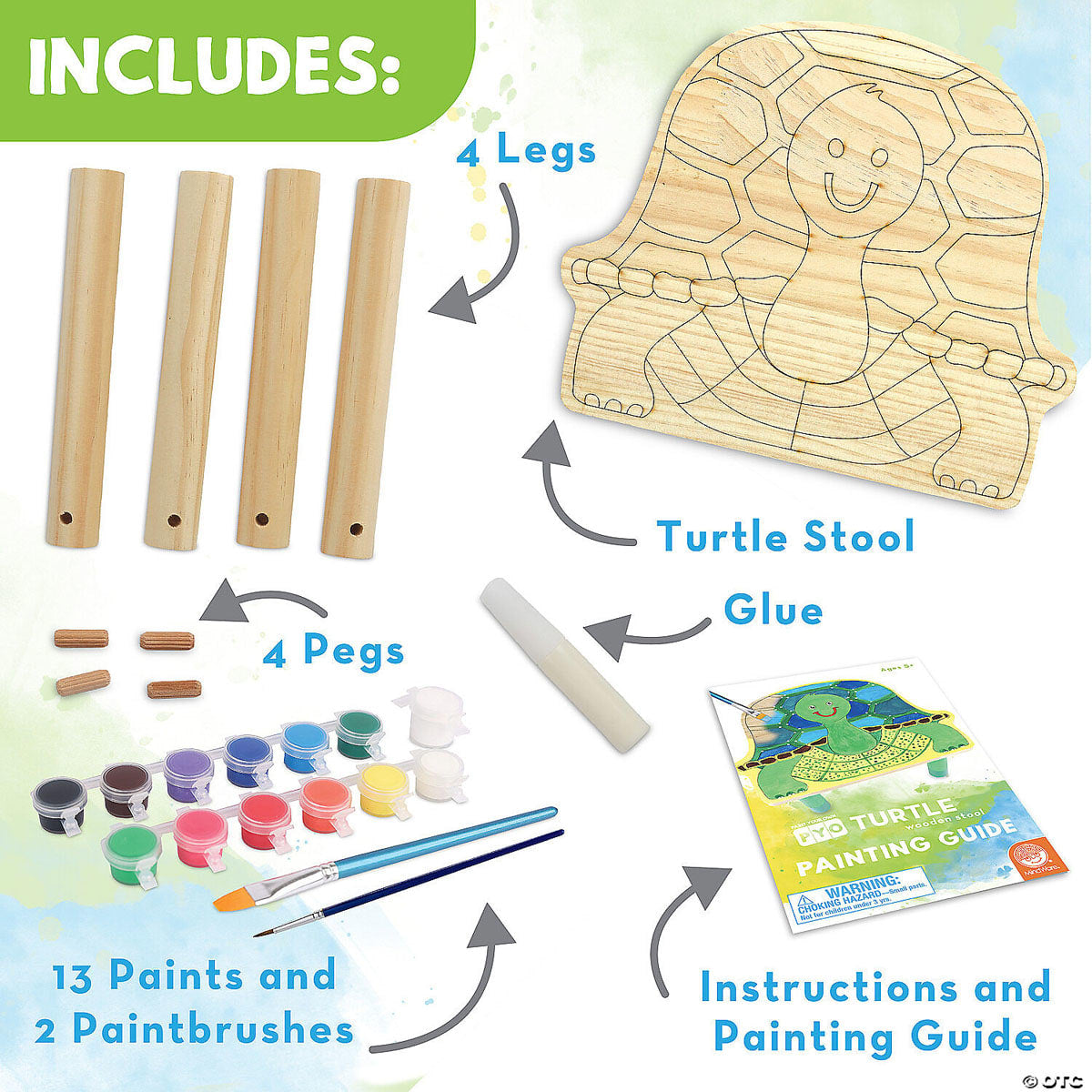 PYO Wooden Stool: Turtle