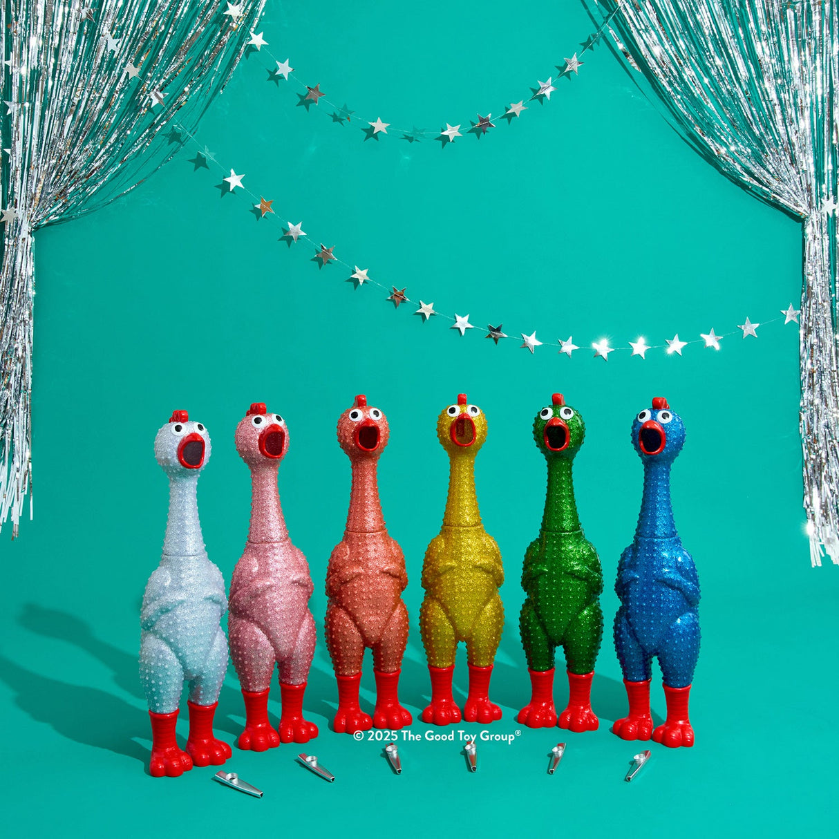 Giant Sparkle Rubber Chicken